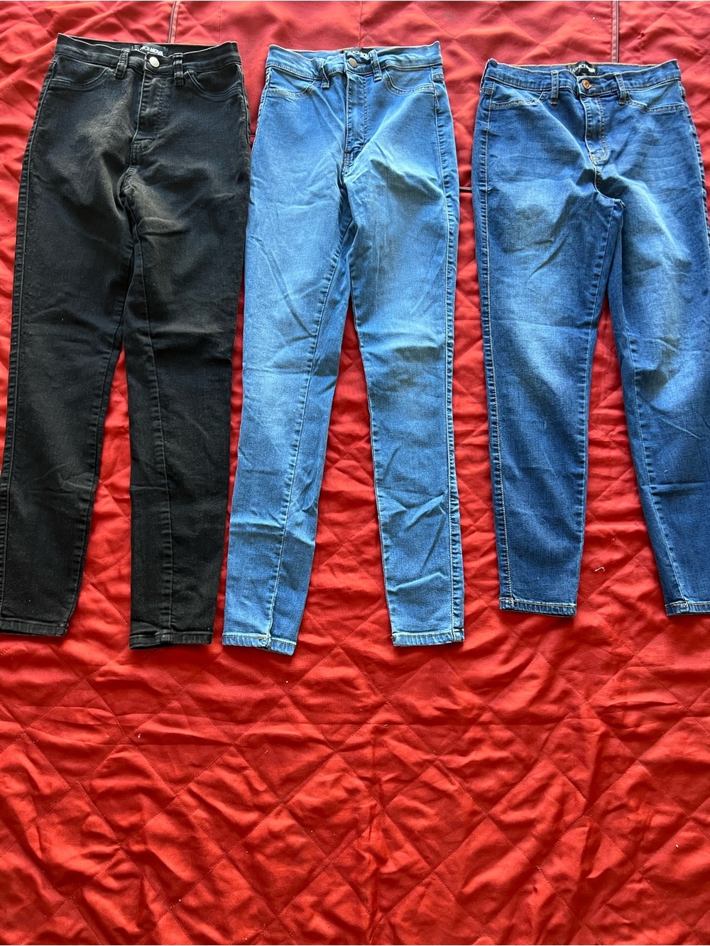 Fashion Nova Women’s High-Rise Skinny Jeans - Black / Light Blue / Blue size 7